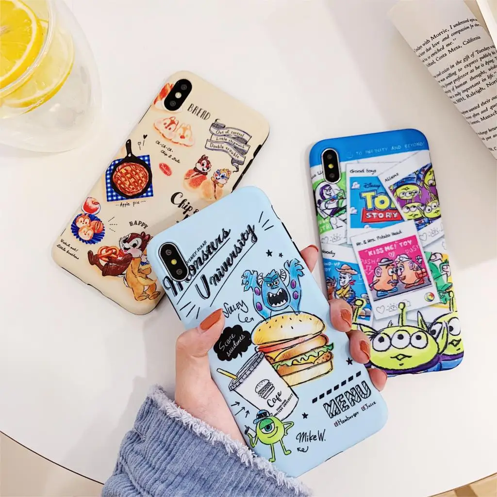 Для iPhone X Case с принтом Monsters University мультфильм чип и Дейл чехол для XR XS Max 6 S 7 8 плюс 10