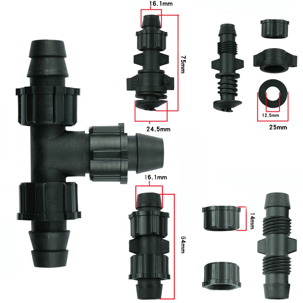 

NuoNuoWell 5 шт. капельная лента фитинги 16 мм капельная лента водопроводный шланг ремонт прямой тройник блокированные соединители против выпадения
