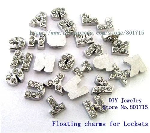 26 шт сплав и горный хрусталь плавающие живые амулеты буквы 5 8 мм для жизни
