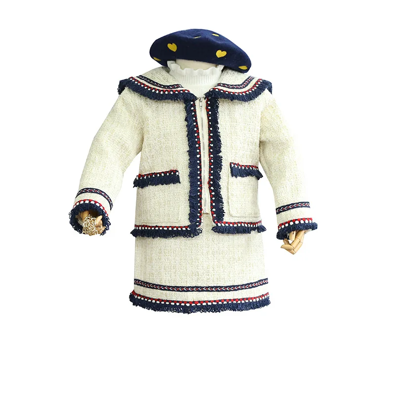 Одежда для девочек осенне зимний костюм 2018 г. Новая женская теплая твидовая