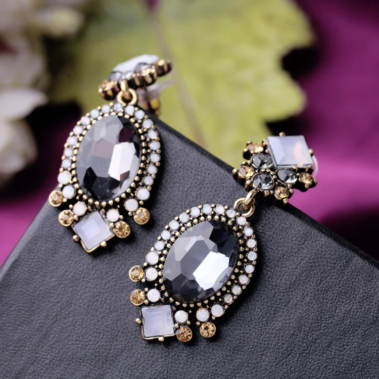 Женские серьги-подвески с кристаллами ZOSHI Свадебные Длинные серьги черного цвета