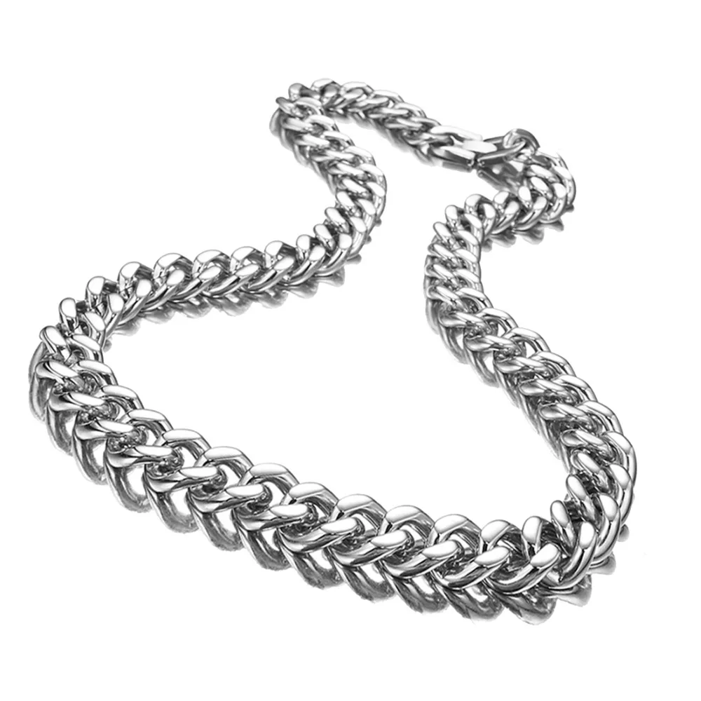 15mm 7-40inch Hot Stainless Steel Link Polished Silver Tone Cuban Curb Chain Mens Women Necklace Or Bracelet Jewelry Xmas Gift | Украшения