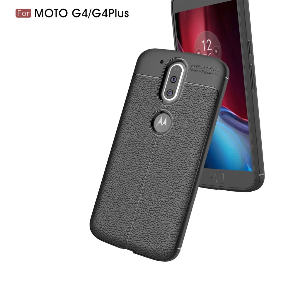 Мягкий ТПУ чехол для телефона BEFOSSON Moto G4 зернистый кожаный личи plus | Мобильные