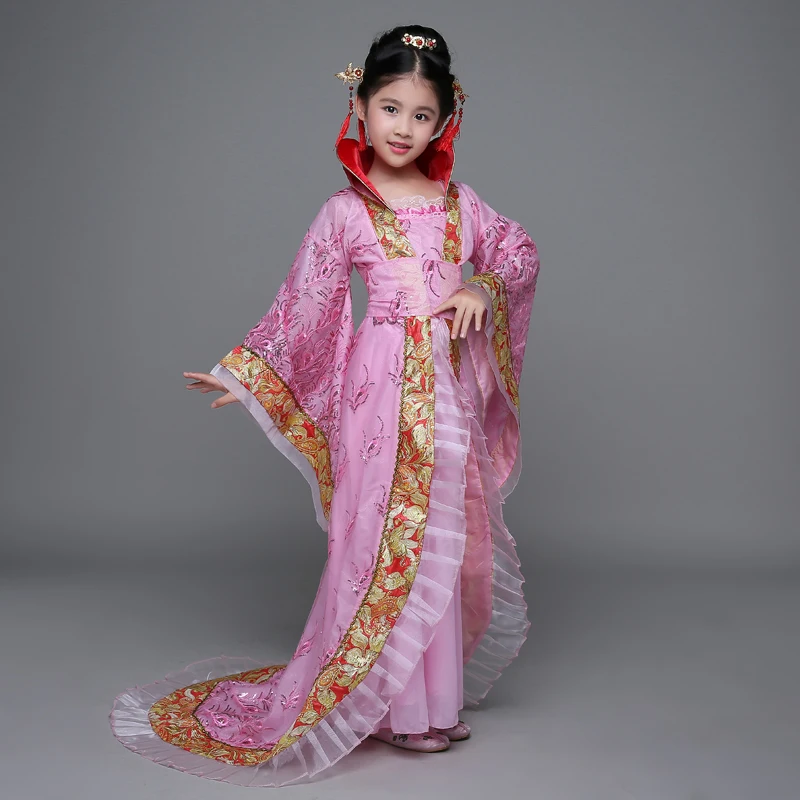 Детский старинный костюм для девочек танцевальное платье династии Тан с