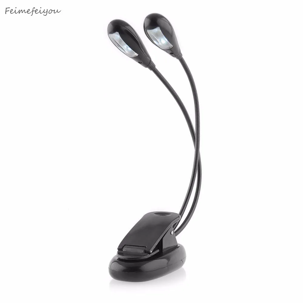 Лампа для чтения с двумя головками, белая яркость, USB перезаряжаемая лампа для ухода за глазами с индикатором питания аккумулятора, настольная лампа