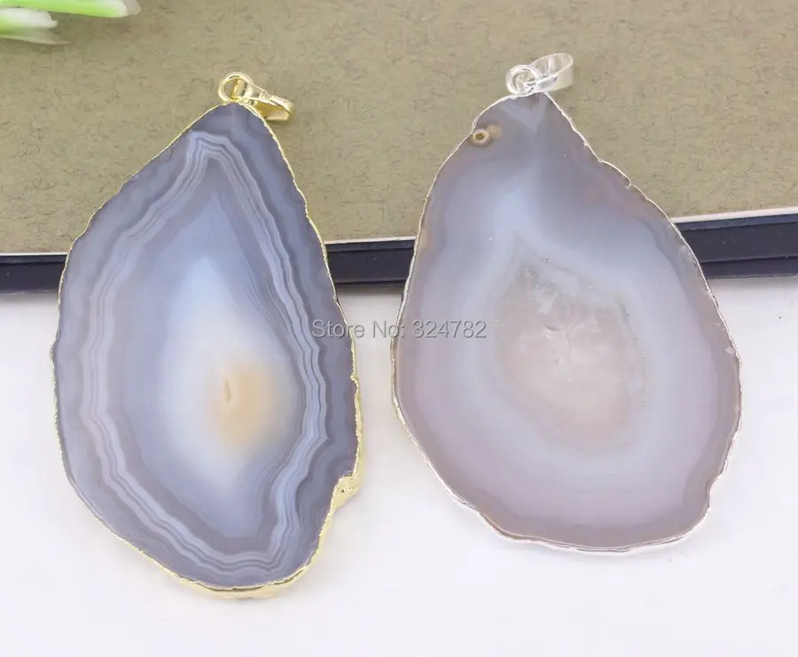 5 шт. модный посеребренный натуральный камень кулоны очаровательный кулон в