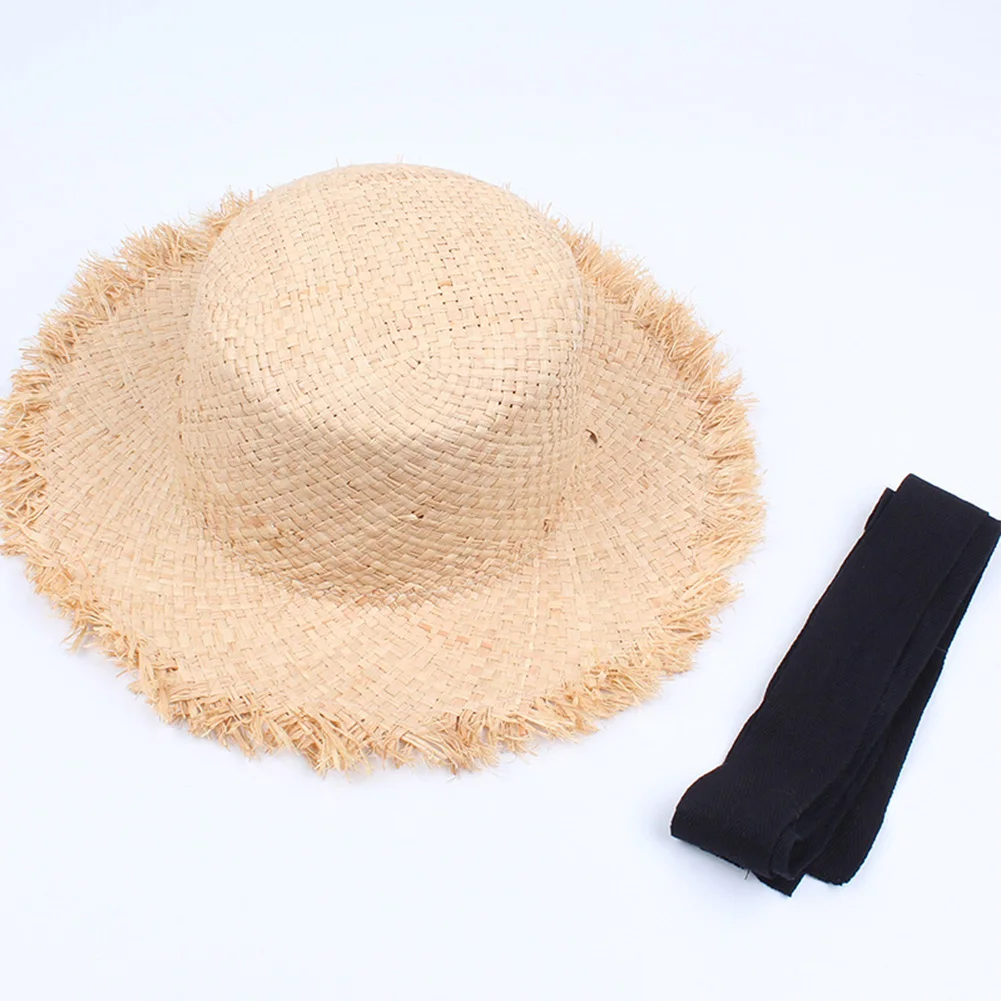 Raffia ручной работы Плетение солнцезащитный козырек открытый подарок практичные