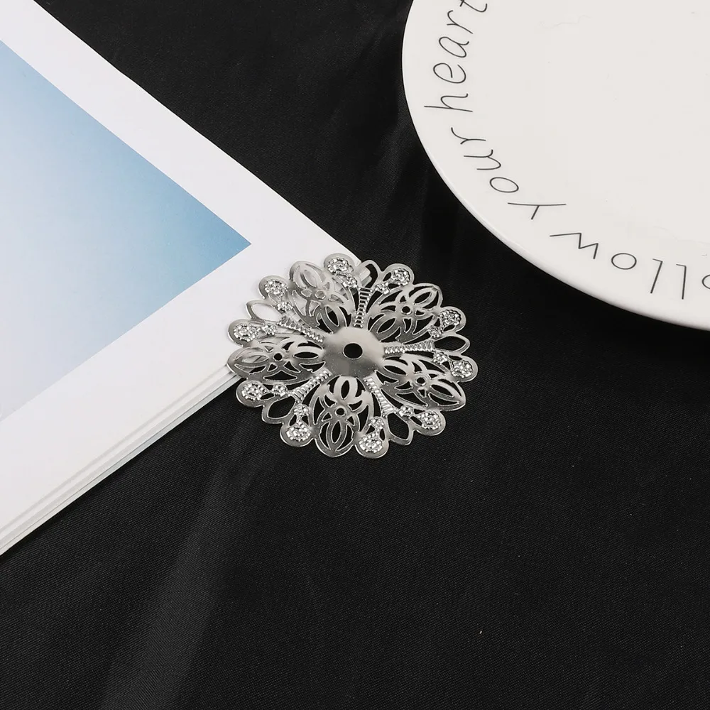 4pcs/lot Dia 5.2cm Gold/Rhodium Plated Tone Filigree Connectors Metal Craft Gift Decoration DIY Jewelry Making | Украшения и
