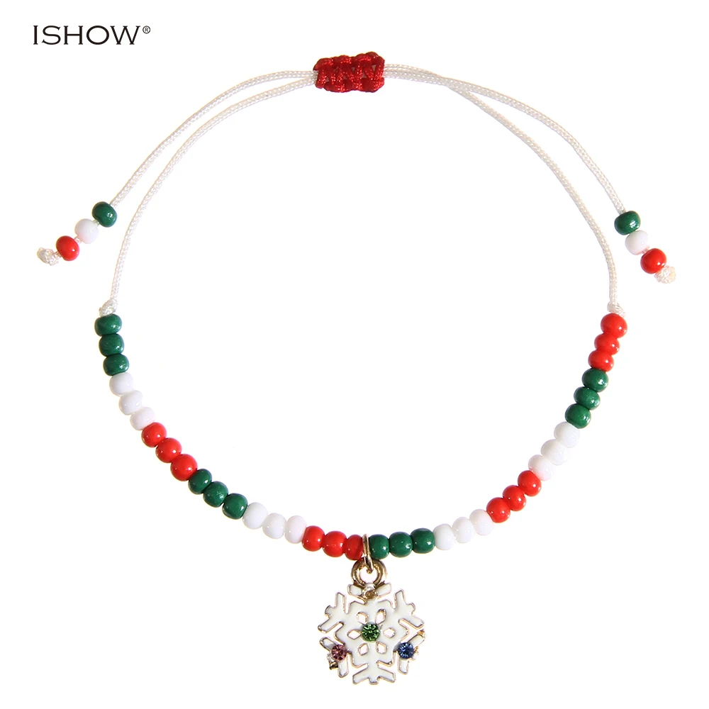 Шарм Рождество веревка браслет цепочка для Для женщин ювелирные изделия подарок
