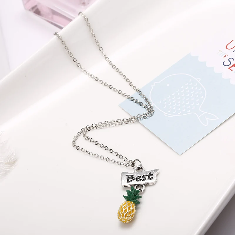2 шт./компл. ожерелье с ананасом и фруктами для дружбы подвеской девочек