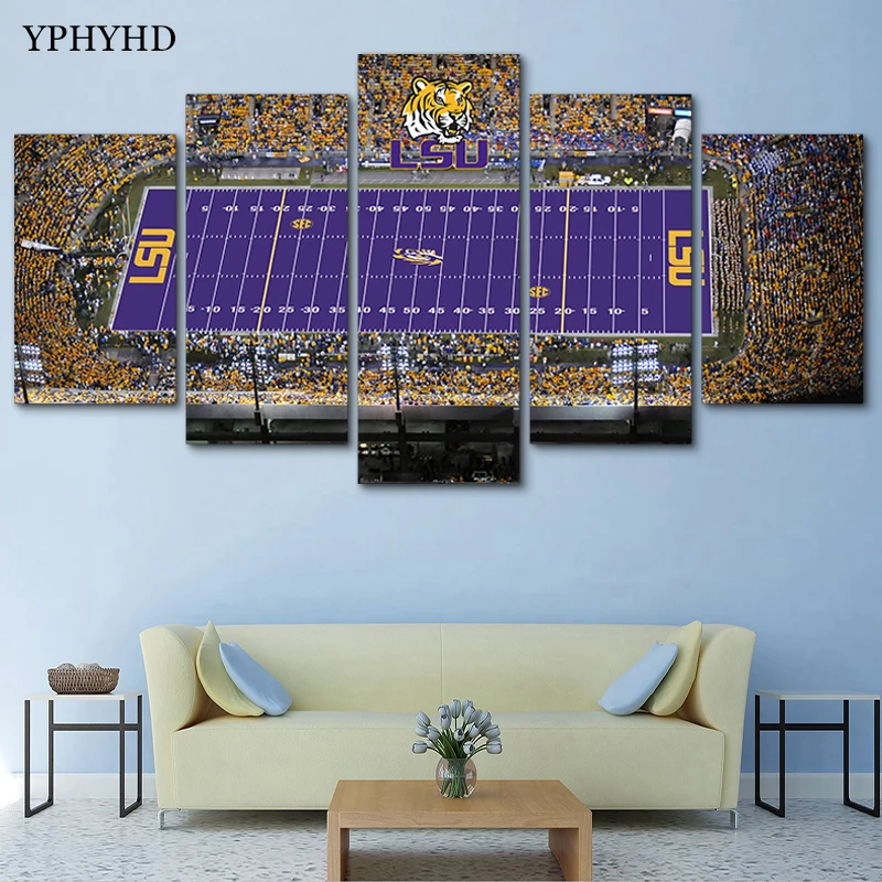 YPHYHD Холст Живопись 5 шт. LSU Tigers стадион холст живопись печать плакат рамка стены