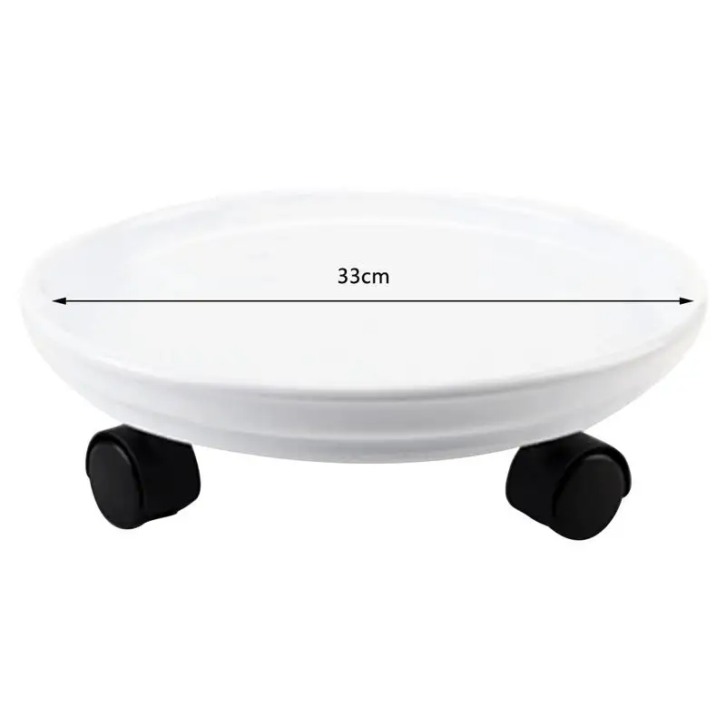 33cm Завод Caddy прокатки горшечных растений стенд с универсальными колесами круглый пластиковый лоток сверхмощный цветочный горшок стойки - Цвет: 33cm