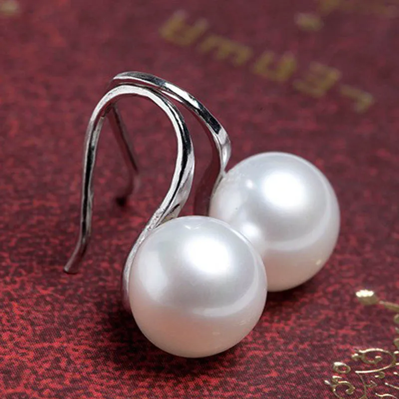 Модные бисер серебряного цвета серьги со шпилькой для женщин Белый Имитация