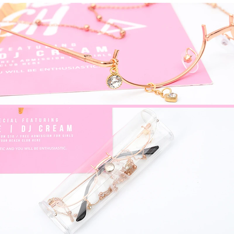 Модные женские очки в полуоправе с металлической цепочкой 2019 милые ретро ручной