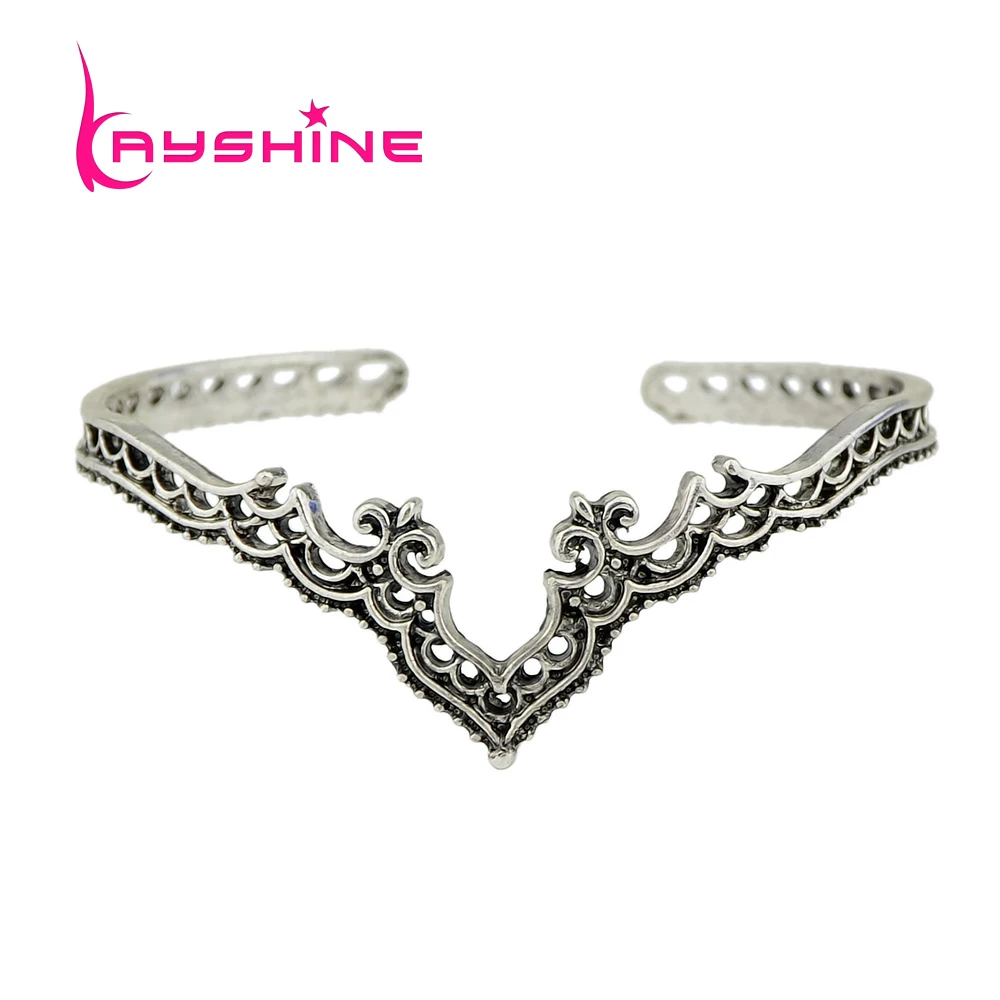Kayshine Винтаж Стиль старинное серебро Цвет цепь с выдалбливают геометрический