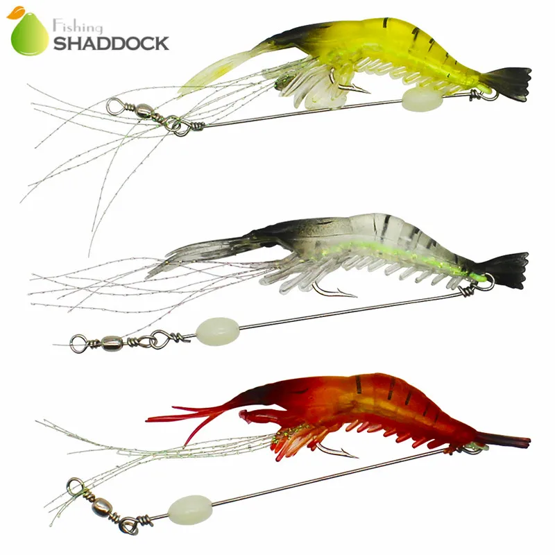 Shaddock рыболовная 10 шт. мягкие светящиеся рыболовные крючки для креветок