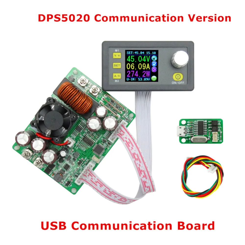 DPS5020 постоянного Напряжение текущий понижающий Связь цифровой Питание Напряжение конвертер ЖК-дисплей вольтметр с алюминиевой крышкой, 50В 20A - Цвет: USB