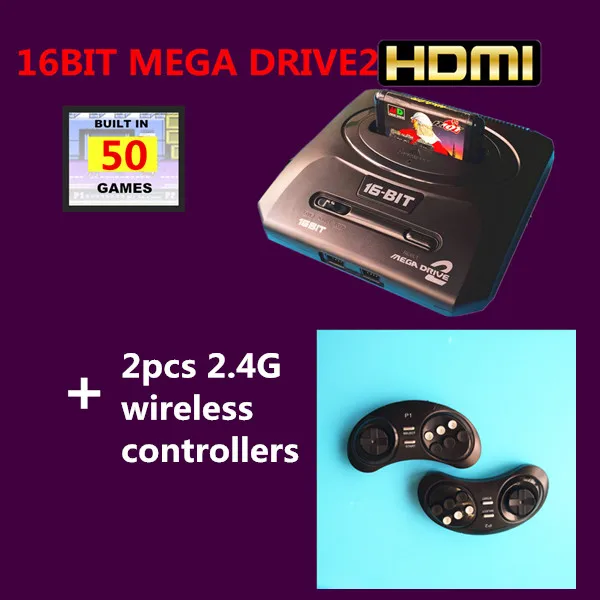 16 бит SEGA MD 2 игровой консоли с нами и JP переключатель режимов, HD Дисплей для спортивной экшен-камеры 4K ЖК-дисплей ТВ для SEGA ручки для контроля уровня сахара в крови с 50 игры - Цвет: Серый