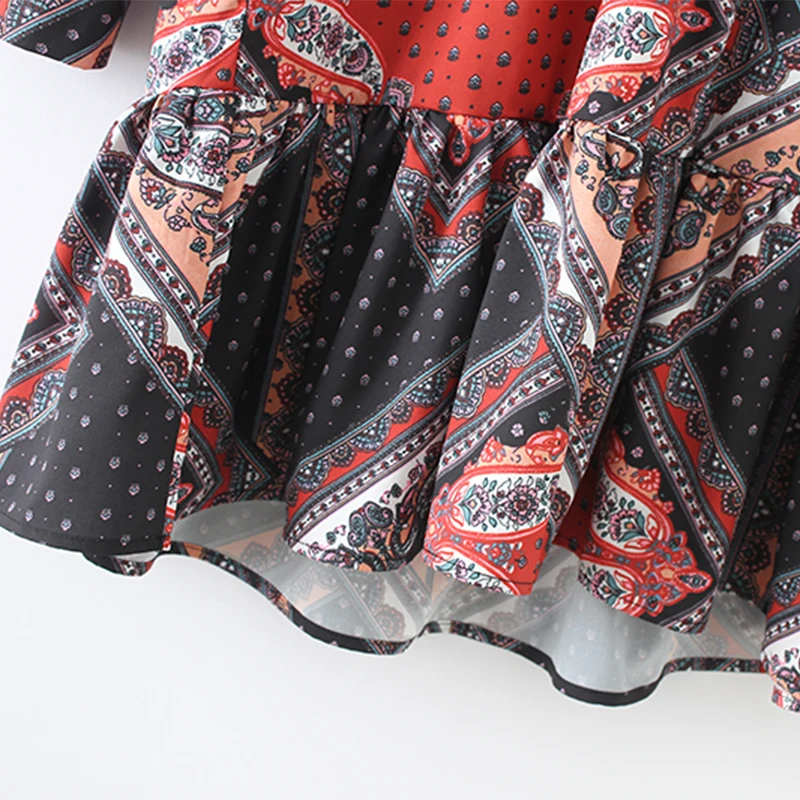 2019 Новое Мини-Платье Женское Vestidos английский стиль цветочный принт с длинным