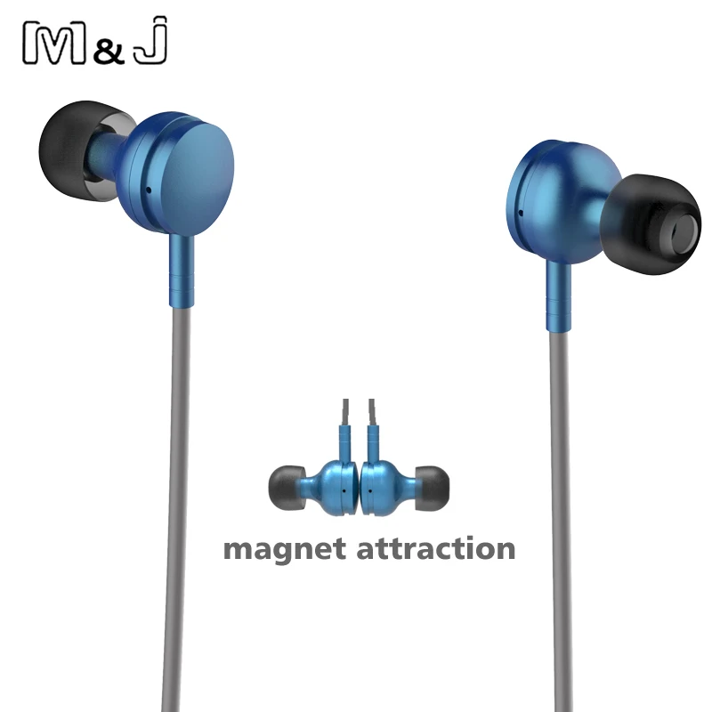 Новые Беспроводные стереонаушники M & J с Bluetooth 4 1 магнитные металлические
