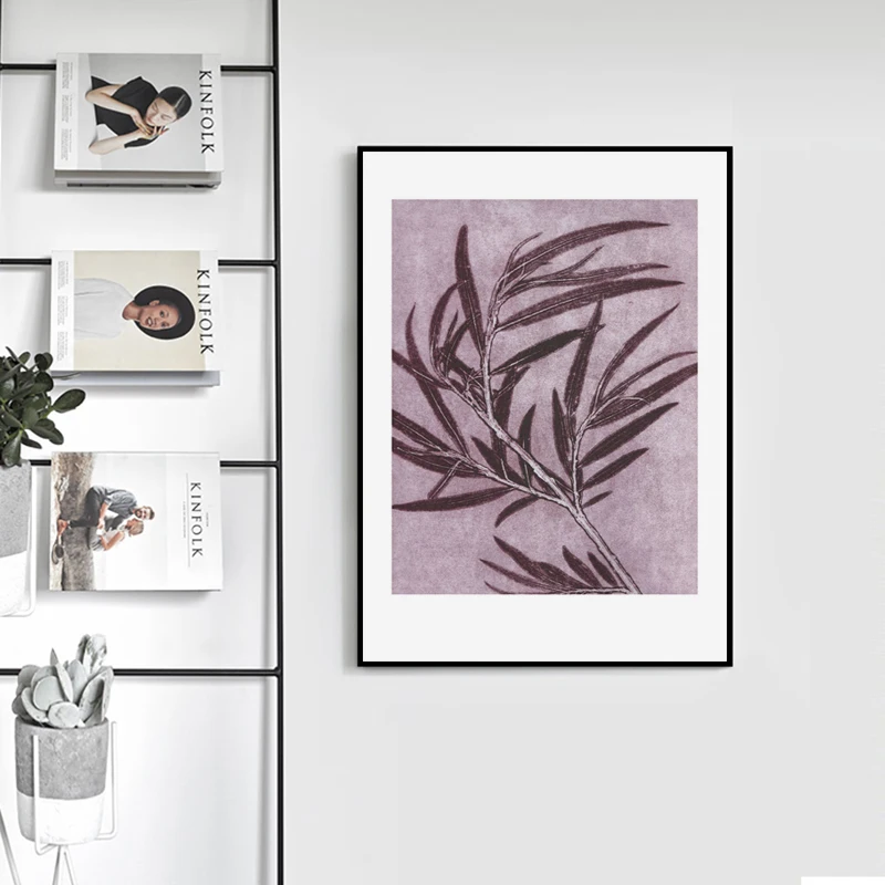 Живопись Gohipang в стиле ретро с изображением листьев растений А4 холст постеры и