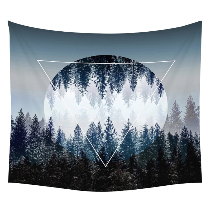 Гобелен на стену с деревом декоративный богемный тканевый чехол в стиле бохо для