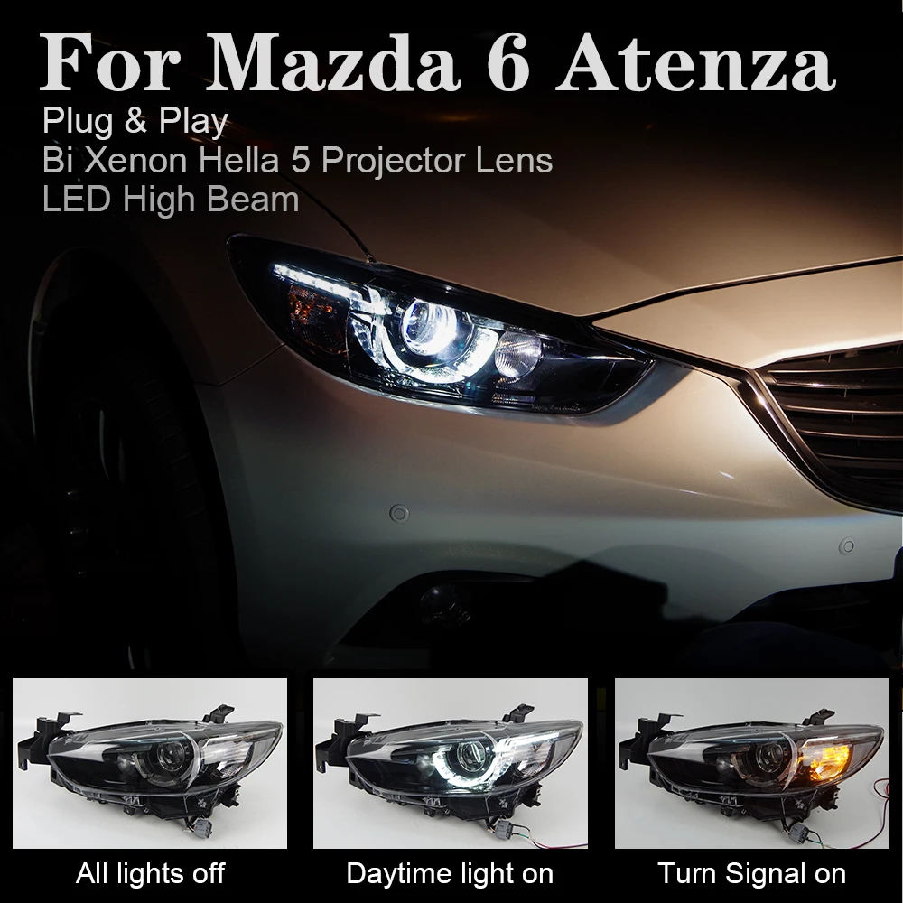 Автомобильный Стайлинг передняя фара для Mazda 6 Atenza светодиодный ные фары 2013-2018