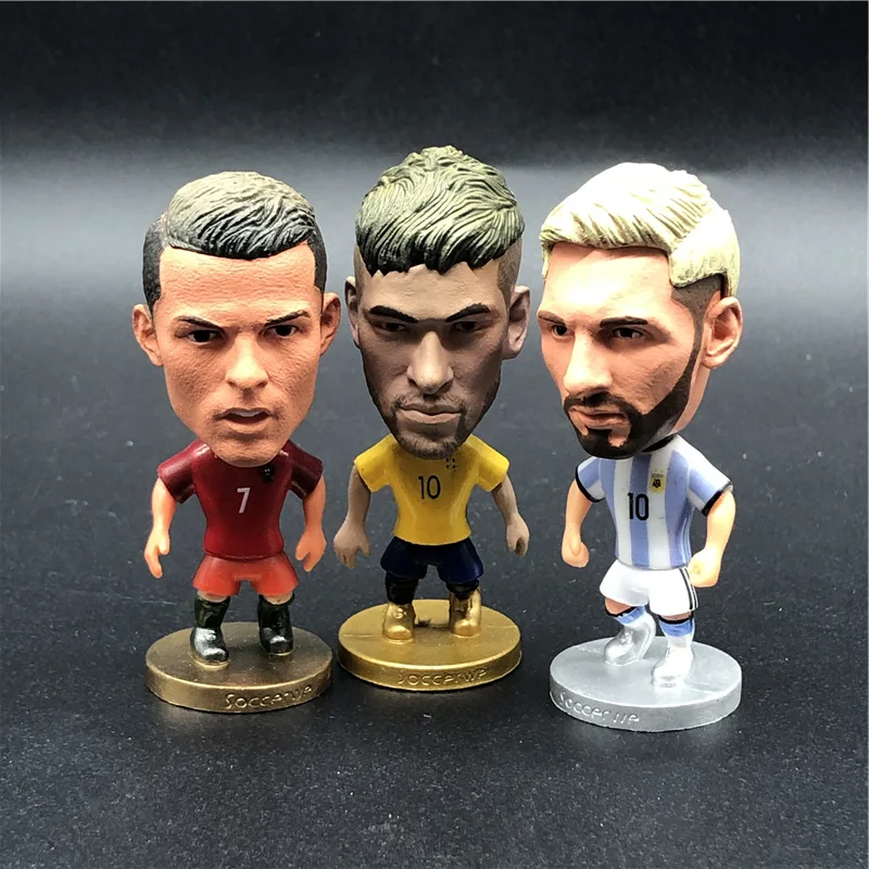 3 шт. Soccerwe высота 6 5 см ПВХ футбол мультфильм звезда кукла Неймар Месси Роналдо