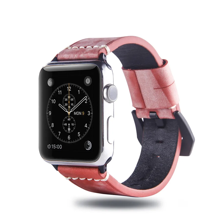Модный Матовый кожаный ремешок для Apple Watch 38, 42 мм, ремешок с пряжкой, винтажные Ремешки для наручных часов iWatch Series 5, 4, 3, 2, 1 издание, 40, 44 мм