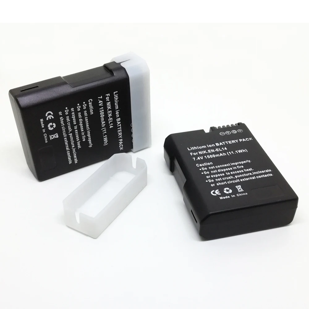 Аккумулятор EN-EL14 EL14A EN-EL14a ENEL14 EN EL14 Аккумулятор для камеры+ USB двойное зарядное устройство для Nikon D3100 D3200 D5300 D5100 D5200 - Цвет: 2pcs battery
