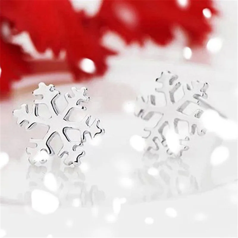 2 пары модная одежда для девочек Рождество Серебряный Снежинка серьги Мода уха