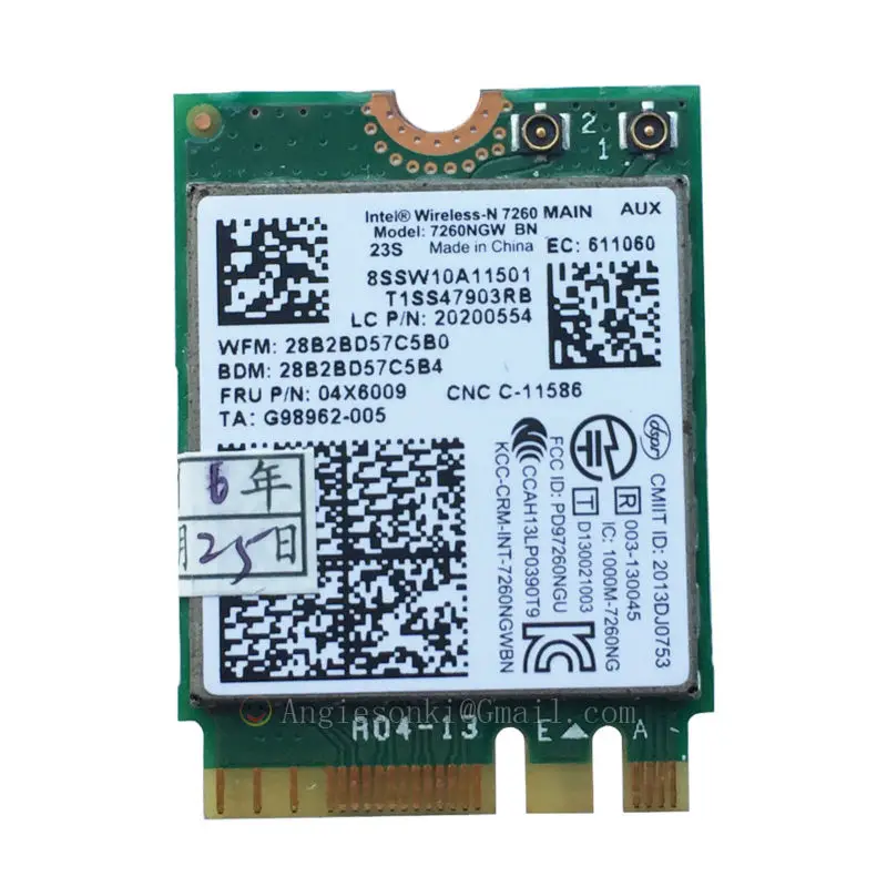 7260NGW 004W3830/04X6009 NGFF Bluetooth BT Wifi карта 802 11 bgn для lenovo T440 T440p W540 L440 T450P Intel 7260BN|wifi card|wifi btwifi