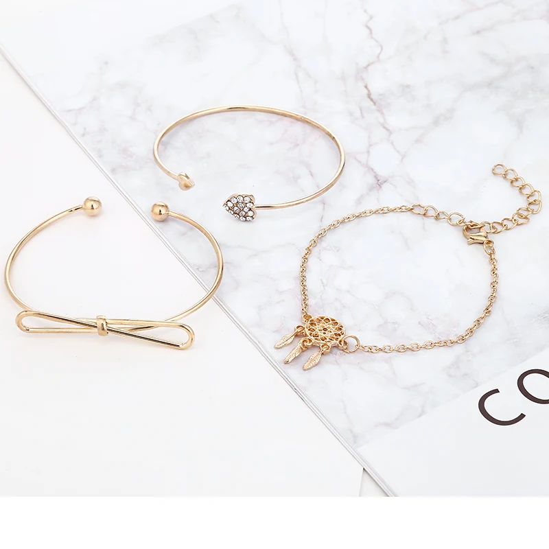 Женский браслет-цепочка YAOLOGE простой металлический браслет с бантиком