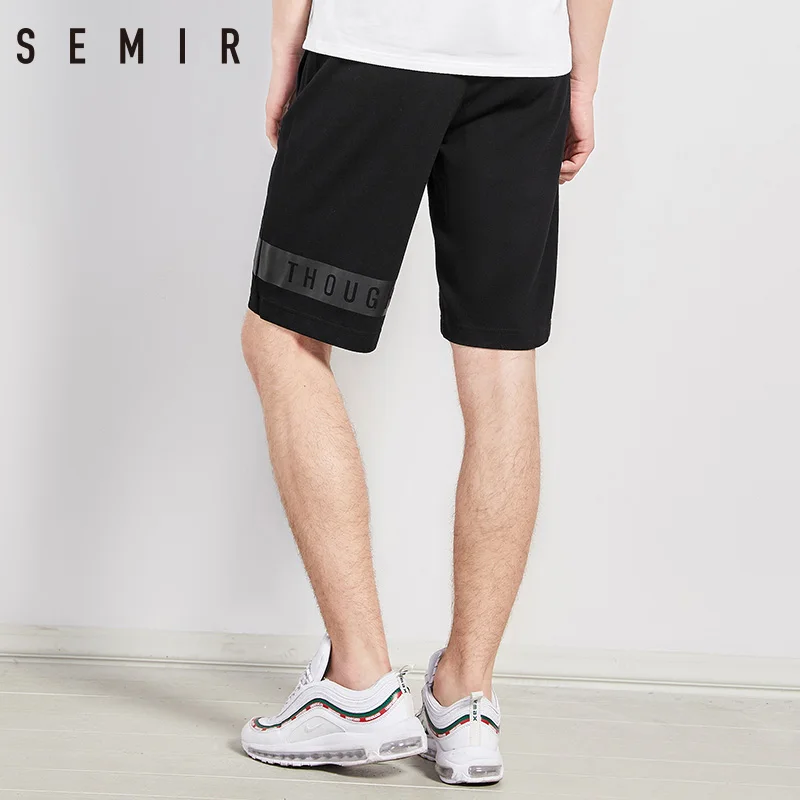 SEMIR мужские шорты стрейч Jog 2018 летние новые по колено с буквенным принтом прямые