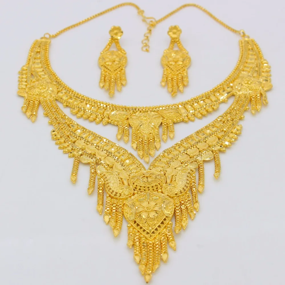 Вечернее ожерелье/серьги Adixyn 2018 комплект ювелирных изделий из меди и золотого