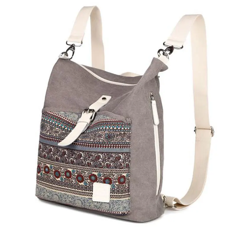 Женский этнический холщовый рюкзак в этническом стиле женская сумка через плечо