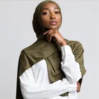 Женская однотонная головная повязка 2019, однотонная головная повязка, шали из фуляра, магазин мусульманских хиджабов