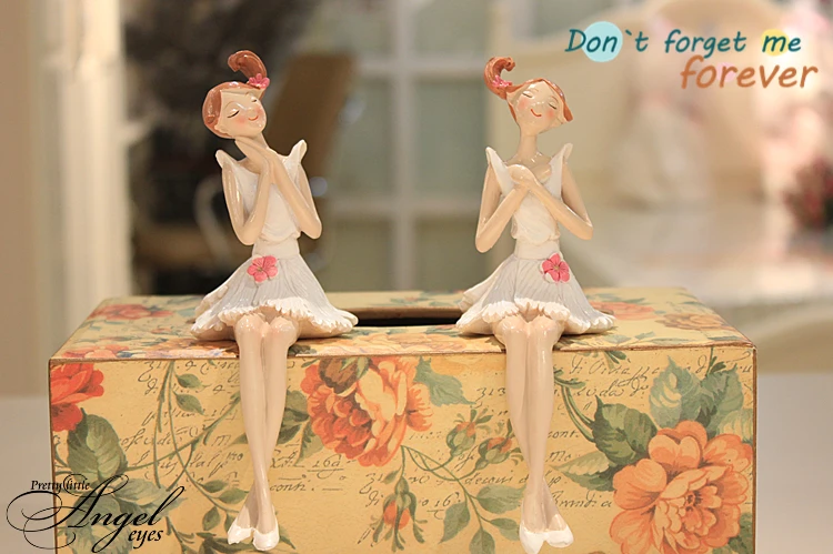 Пара полимерных кукол сидячие сказочные ангелы искусственные маленькие