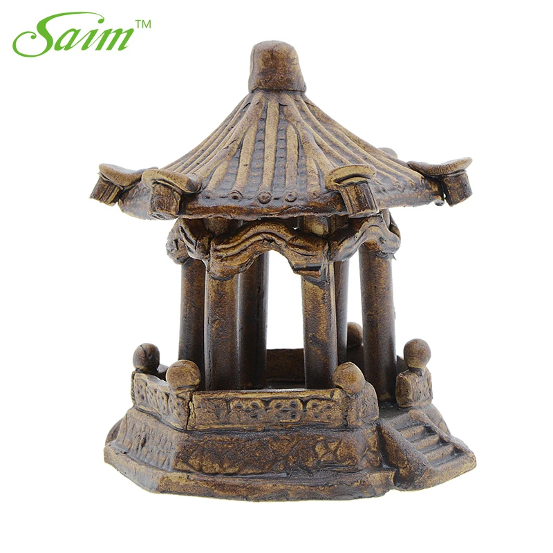 

Aquarium Hexagon Pavilion Ornament Fish Tank Decoration Resin Ornaments Caving Landscaping Fish tank Hiding Aquarium Decoration