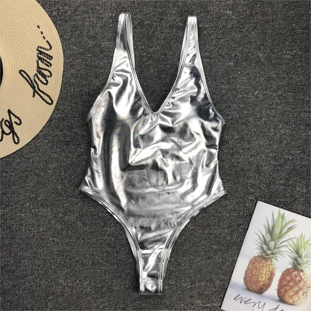 Женский купальник бикини простой Блестящий купальный костюм для пляжа рыбалки