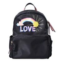 women nylon backpack girl schoolbag student bag female travel bag totes braccialini style handicraft cartoon rainbow convention