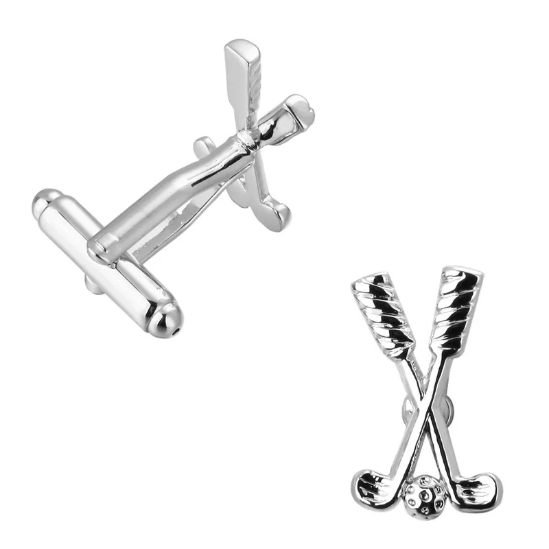 Официальные Серебристые запонки для гольфа мужских костюмов пуговицы