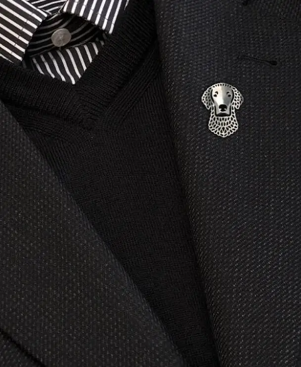 Wholesale Curly-Coated Retriever Brooch Female/Male Gift Jewelry --12pcs/Lot | Украшения и аксессуары