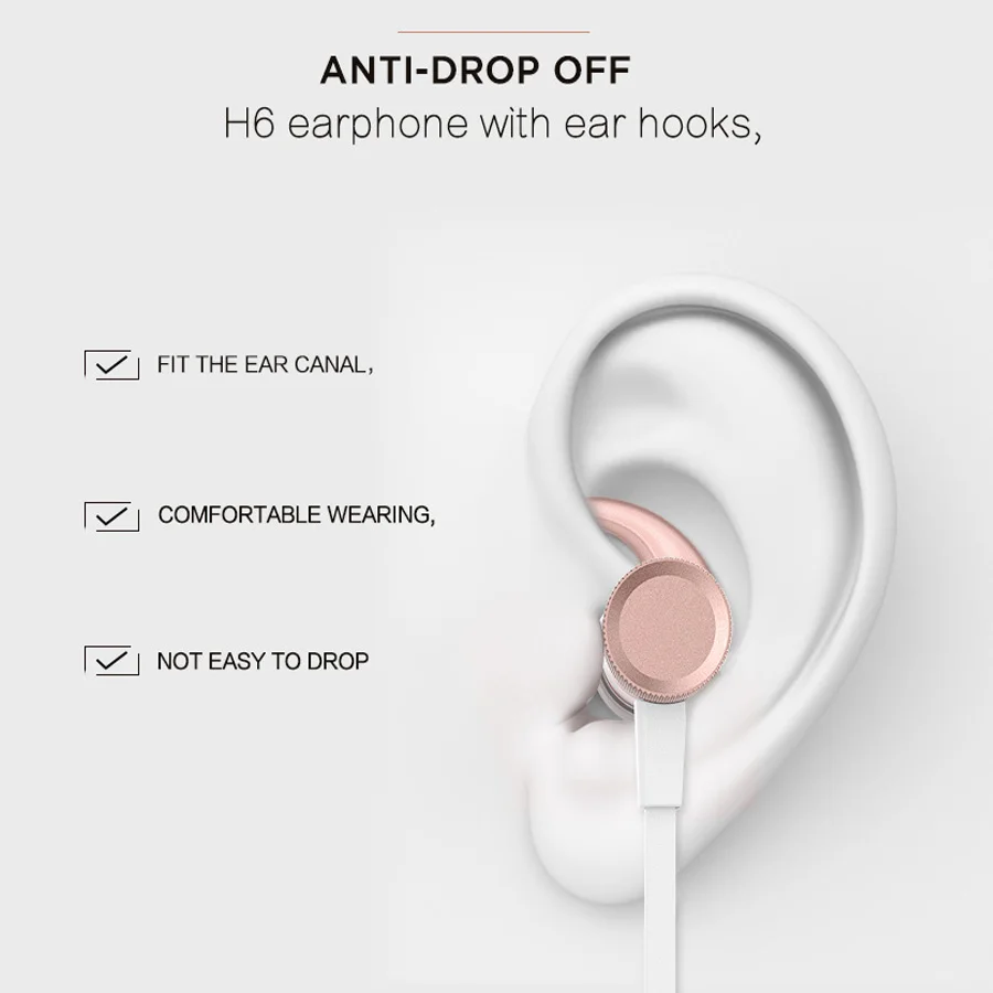 Беспроводные наушники H6 Bluetooth спортивные с защитой от пота микрофоном басы