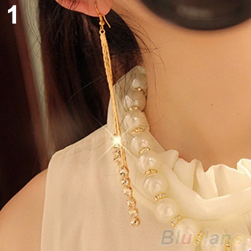 Женские серьги-подвески с цепочкой-подвеской из страз для коктейлей и вечеринок