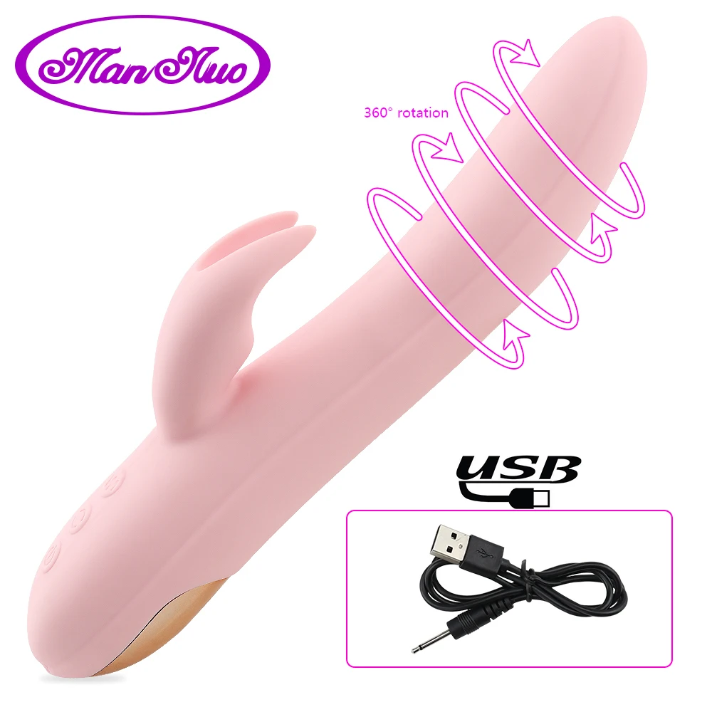 Man nuo 10 Speeds Rabbit Vibrator 360 Degree Rotation Dildo Dual G Spot Clitoral Stimulator Sex Toys for Women | Красота и здоровье