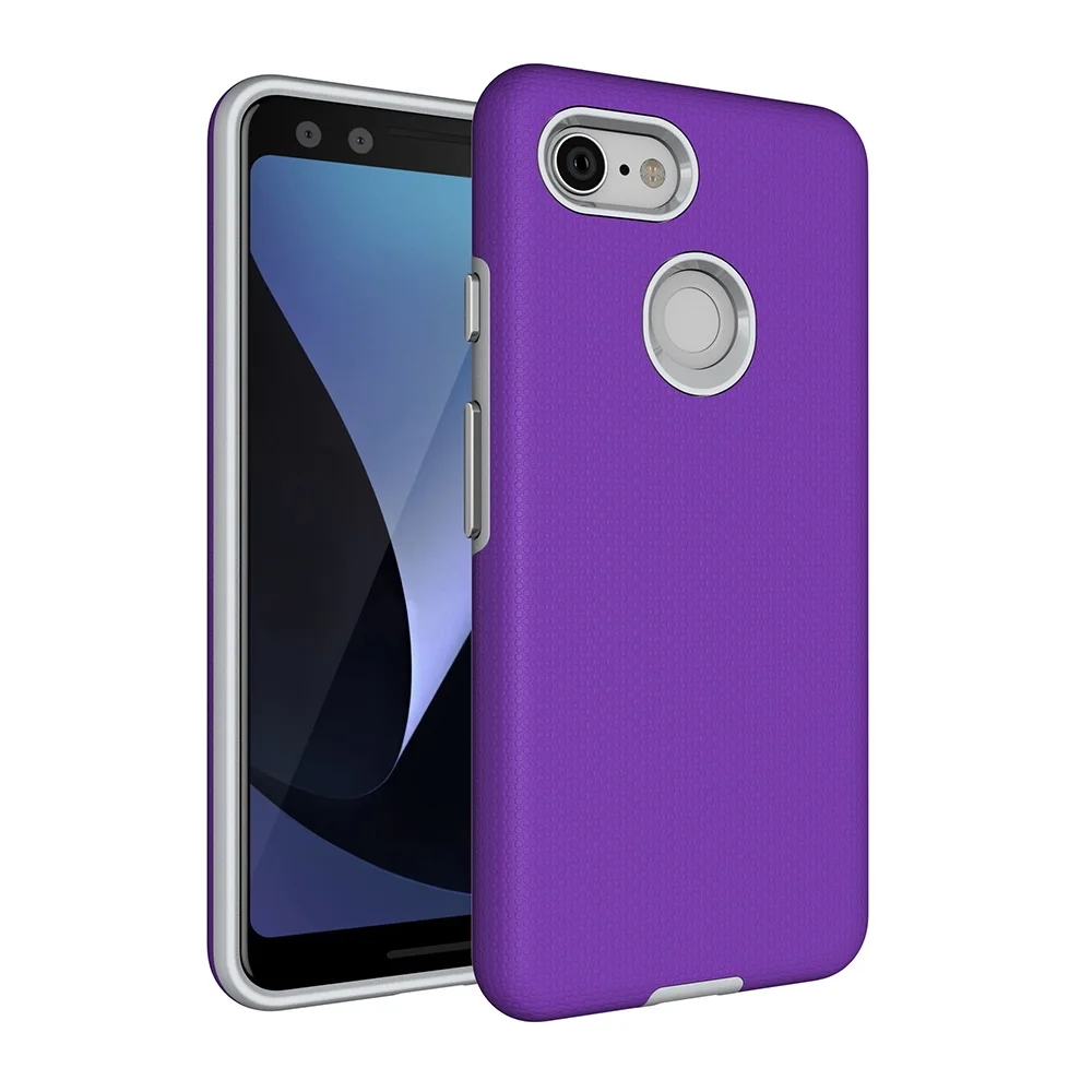 Purple Для Pixel 3 XL Pixel 4 Чехол 3A Armor TPU+ PC двухслойный противоударный телефон для Pixel 2 XL Силиконовый прочный нескользящий чехол - Цвет: Purple