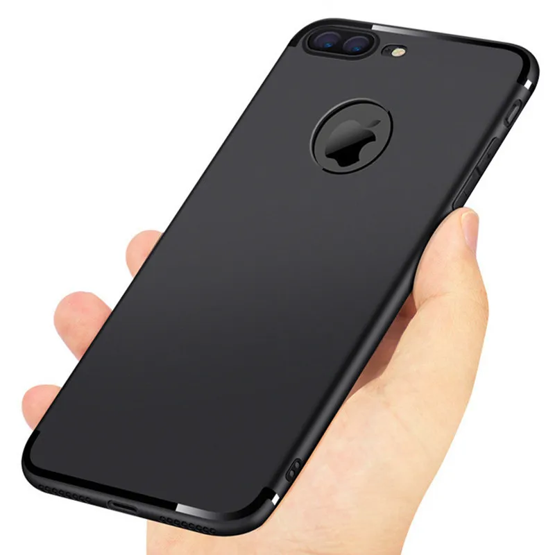 Ultra Slim Silicone Case for iphone 7 6 6s 8 X Cover Coque Candy Colors Black Shell Soft TPU Matte Phone iphone7 plus |