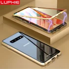Магнитный чехол LUPHIE для Samsung Galaxy S10 Plus S10e Магнитный чехол прозрачная Задняя стеклянная крышка для Samsung S10 Plus S10e металлический бампер