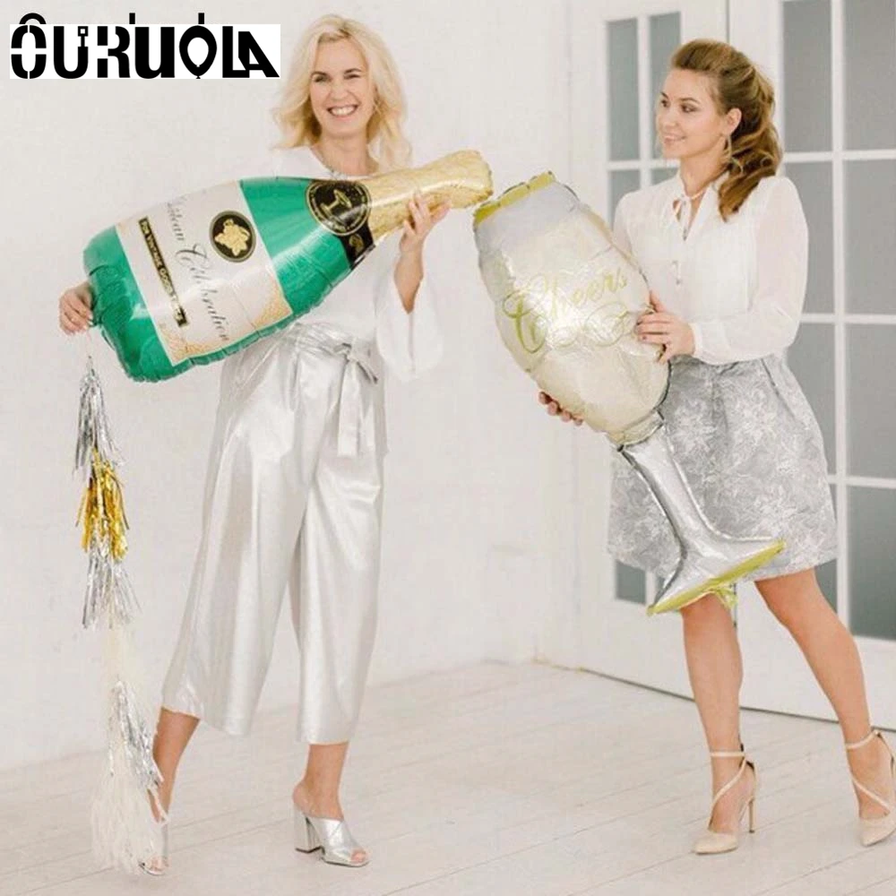 Большой фольги шампанского шары Свадебные бутылки вина чашки пивной баллон бар